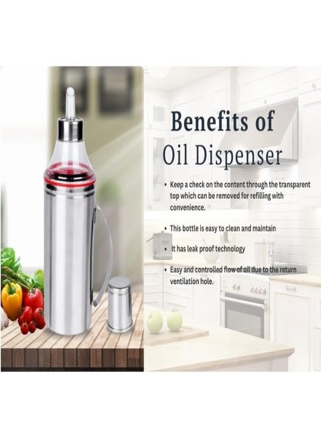 SAMEEP Stainless Steel 1000 ml Cooking Oil Dispenser Leak Proof Oil Bottle Pourer, Oil Pot, Vinegar Dispenser (Silver) - Image 5