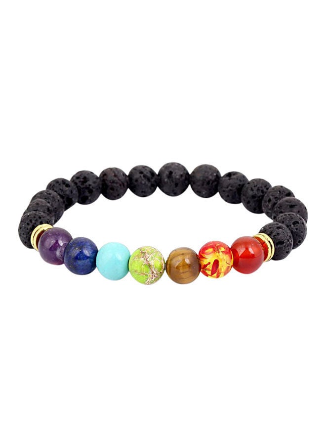 NIBEMINENT 7 Chakra Natural Stone Beaded Bracelet Multicolour