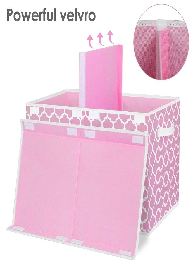 homyfort Toy Box for Girls, Kids - Large Toy Chest Organizers and Storage Boxes with Flip-Top Lid & Divider, Collapsible Container Bins for Playroom, Nursery, Closet, Living Room, 24.5"x13"x16", Pink - Image 4