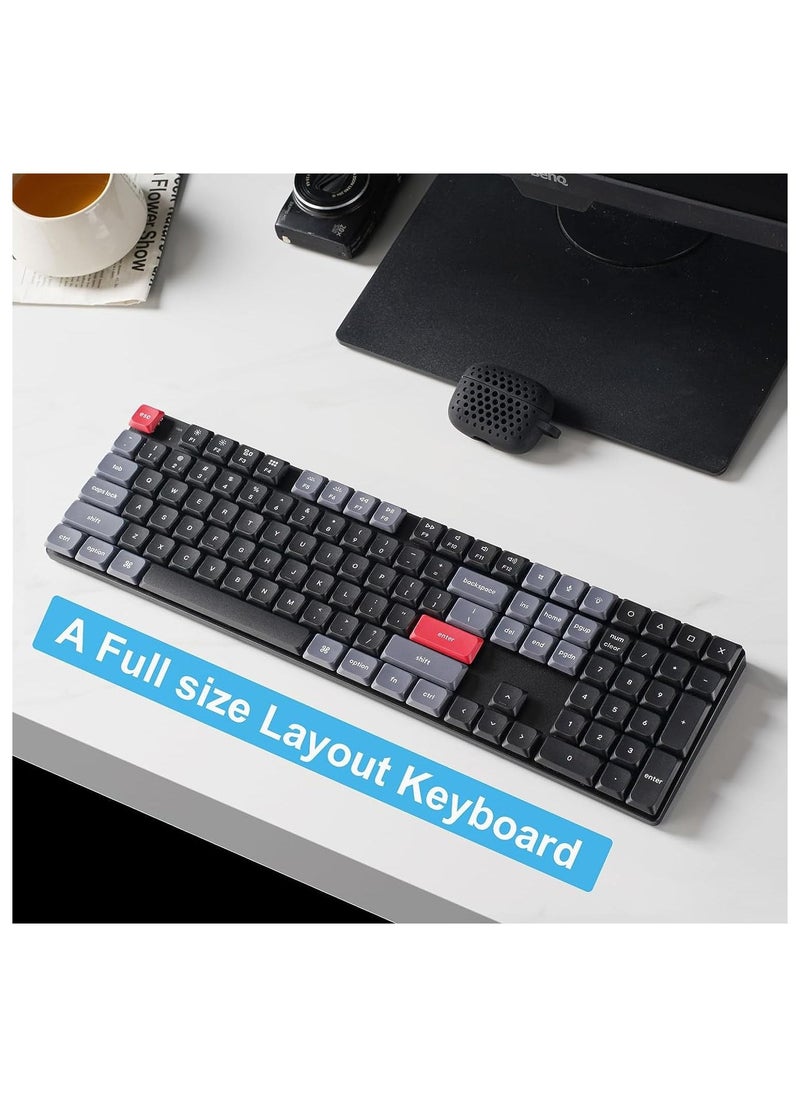 Keychron - K5 Pro Wireless QMK/VIA Custom Mechanical Keyboard, 100% Full Size Layout 108 Key Programmable, Ultra-Slim White Backlit Low Profile Gateron Red Switch Bluetooth/Wired for Mac Windows Linux - Image 1