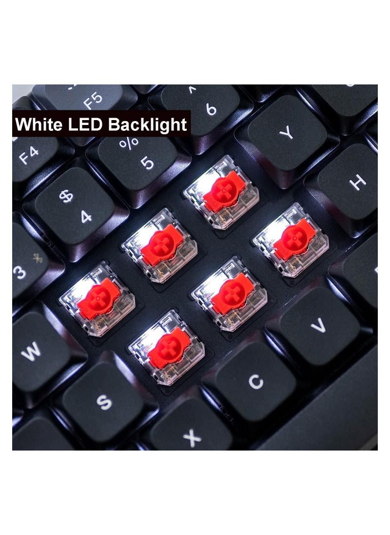 Keychron - K5 Pro Wireless QMK/VIA Custom Mechanical Keyboard, 100% Full Size Layout 108 Key Programmable, Ultra-Slim White Backlit Low Profile Gateron Red Switch Bluetooth/Wired for Mac Windows Linux - Image 1