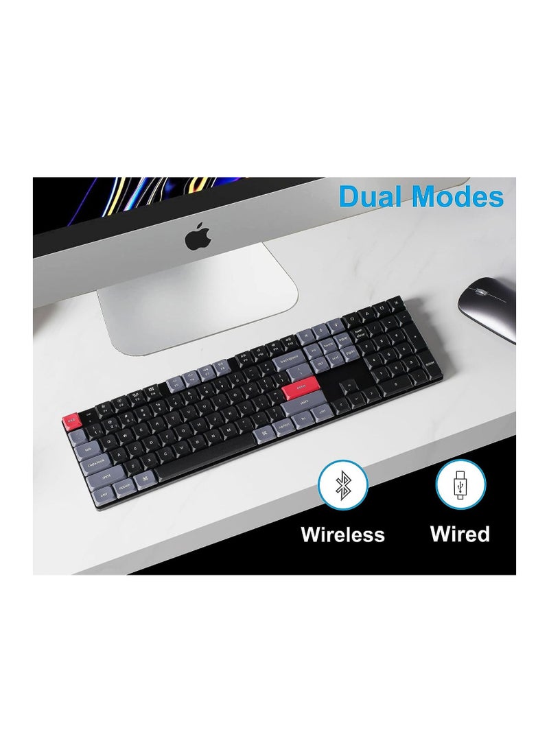 Keychron - K5 Pro Wireless QMK/VIA Custom Mechanical Keyboard, 100% Full Size Layout 108 Key Programmable, Ultra-Slim White Backlit Low Profile Gateron Red Switch Bluetooth/Wired for Mac Windows Linux - Image 1