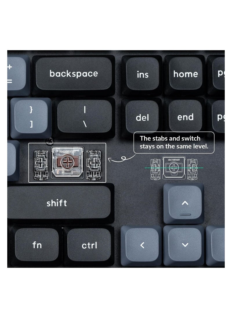 Keychron - K5 Pro Wireless QMK/VIA Custom Mechanical Keyboard, 100% Full Size Layout 108 Key Programmable, Ultra-Slim White Backlit Low Profile Gateron Red Switch Bluetooth/Wired for Mac Windows Linux - Image 1