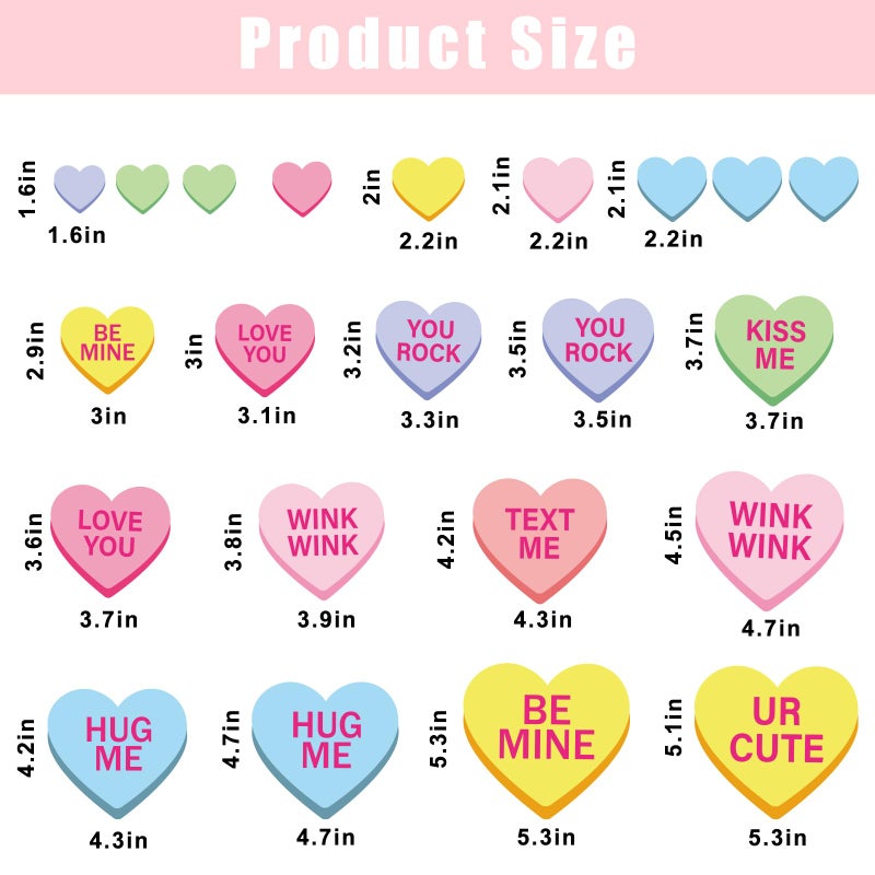 FYSUIMU 22Pcs Valentine's Day Refrigerator Magnet Colorful Conversation Heart Fridge Magnetic Sticker Pastel Garage Magnet for Locker Metal Door Car Decor - Image 2
