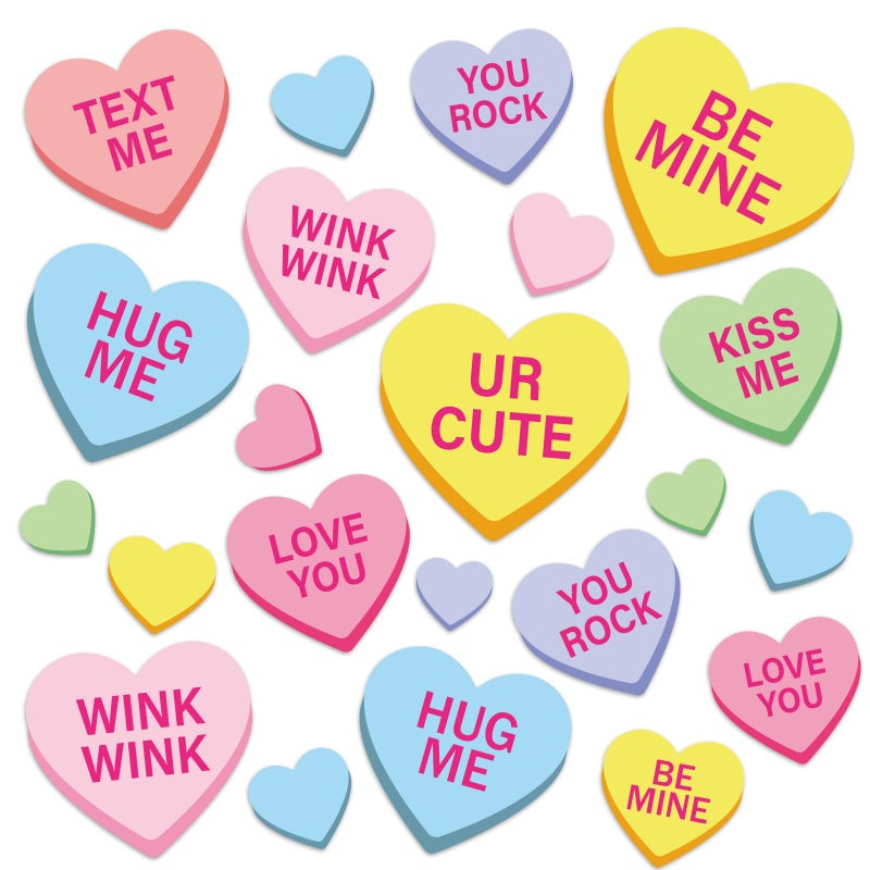 FYSUIMU 22Pcs Valentine's Day Refrigerator Magnet Colorful Conversation Heart Fridge Magnetic Sticker Pastel Garage Magnet for Locker Metal Door Car Decor - Image 1