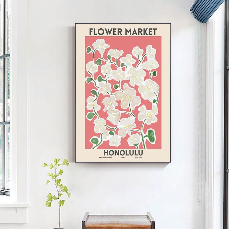 Flower Marker Art Poster Decorative Painting Retro Flower Swedish Ins Mural Living Room Warm Wall Painting - Image 2