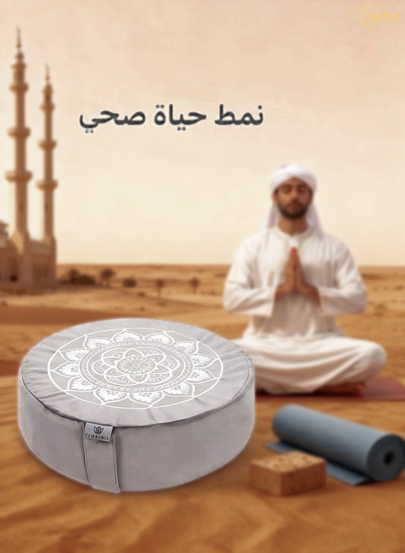 يوكا وسادة تأمل وصلاة عالية الجودة للجلوس على الأرض - مع غطائين، مقاس 16×16×5 بوصة، وسادة زافو مريحة لليوغا والتأمل، مناسبة للنساء والرجال - Image 3