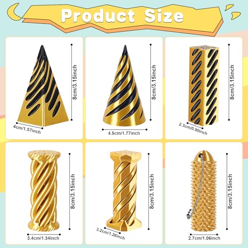 comwish Spiral Cone Fidget Toy Little Ouchies5 Pack Impossible Cone 1 Ouchies Fidget Impossible Pyramid Passthrough Toy for Anxiety Relief 3D Printed Fidget Toy for Valentine Day Gifts for Kids Adults - Image 5