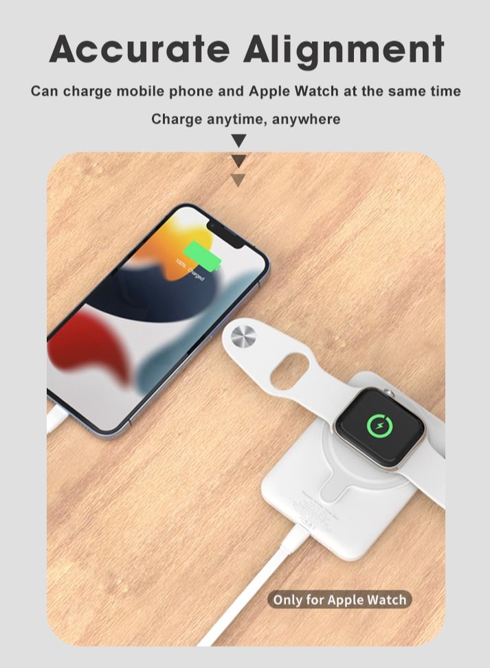 GULFLINK Fast Magnetic Portable Power Bank Charger for Apple iPhone 13/14/15 series 5000mah White - Image 4