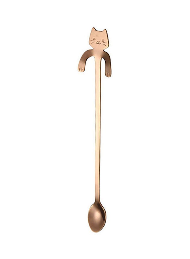 NIBEMINENT Cartoon Cat Handle Coffee Tea Hanging Spoon Gold/Rose Gold