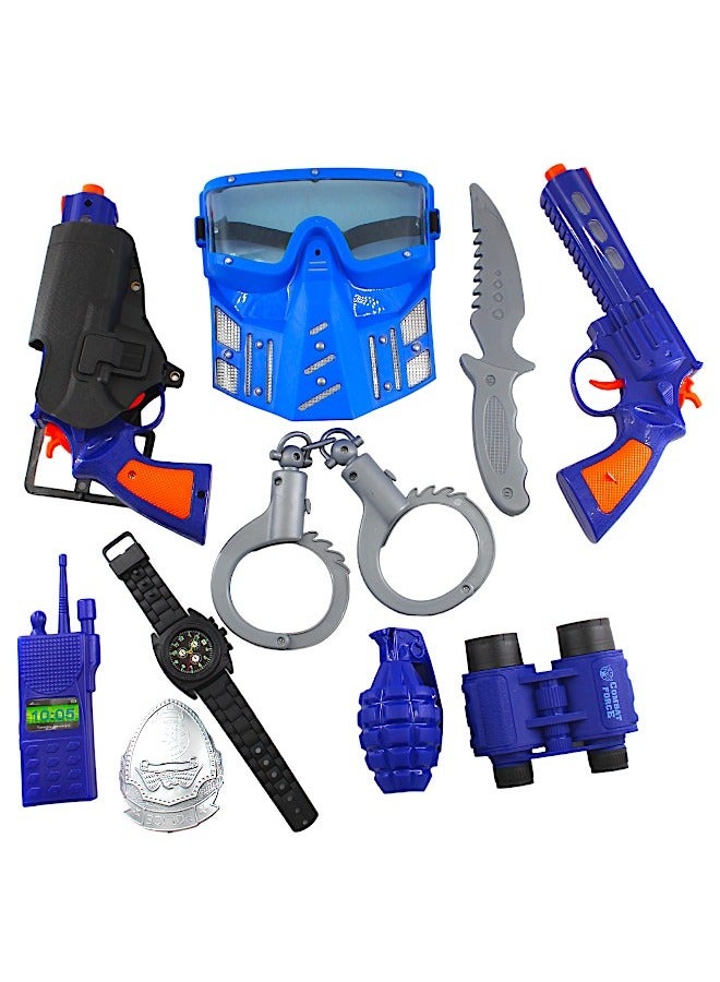 Rally Kids Police Role Play Toy Kit Pretend Play Set With Gun, Badge,Handcuffs Included Armor Sets - Image 3