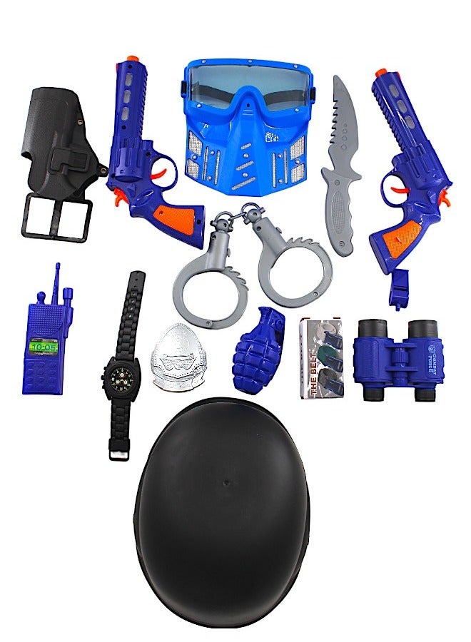 Rally Kids Police Role Play Toy Kit Pretend Play Set With Gun, Badge,Handcuffs Included Armor Sets - Image 2