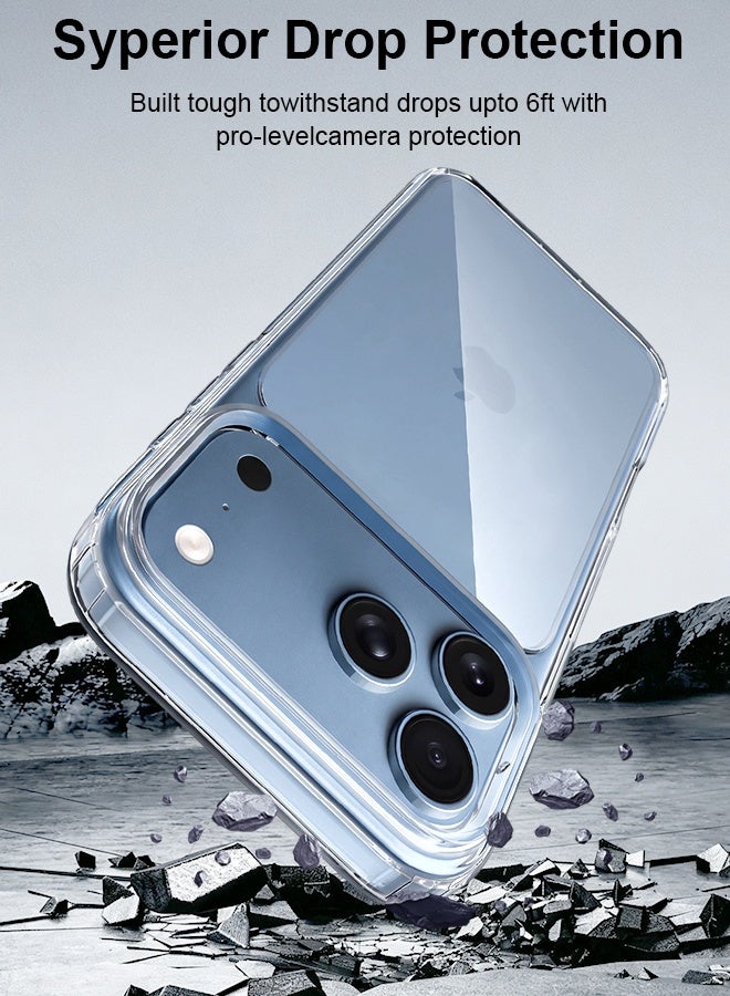 Tersely Crystal Clear Case for iPhone 18 Pro, [Anti-Yellowing] Hard Back Slim Shockproof Bumper Anti-Scratch, Suitable for Wireless Charging - Image 5