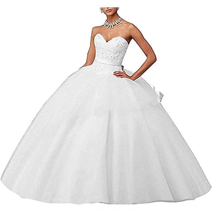 Wedding Dress Evening Dress Tube Top V-Neck Tutu Dress Wedding Dress New Night - Image 2