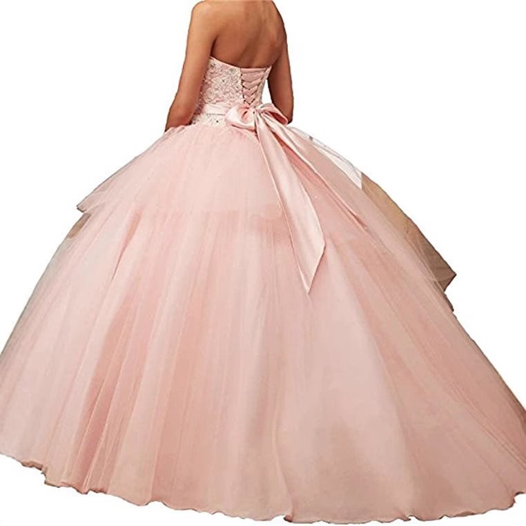 Wedding Dress Evening Dress Tube Top V-Neck Tutu Dress Wedding Dress New Night - Image 3