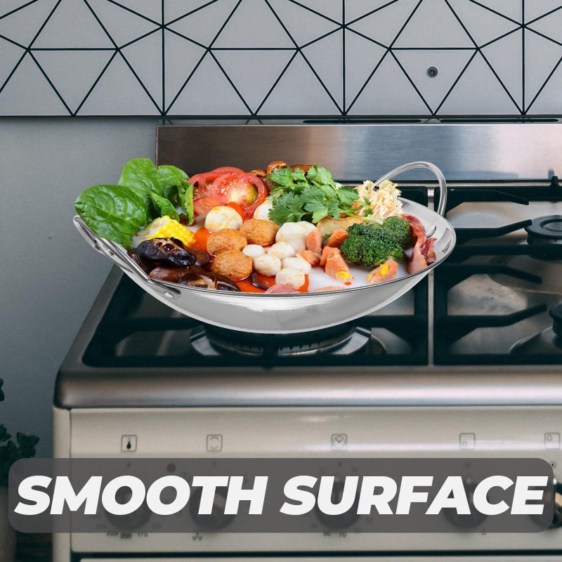 9 Inch Mini Stainless Steel Honeycomb Nonstick Dry Pot Double Handle Cooking Pan Portable Bright Surface Saucepan For Outdoor And Home Kitchen Use - Image 5