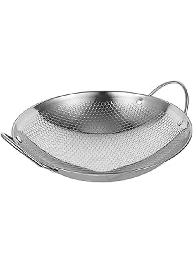 9 Inch Mini Stainless Steel Honeycomb Nonstick Dry Pot Double Handle Cooking Pan Portable Bright Surface Saucepan For Outdoor And Home Kitchen Use - Image 1