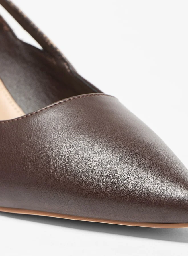 Flora Bella By Shoexpress Monogram Print Slip-On Pumps with Stilleto Heels