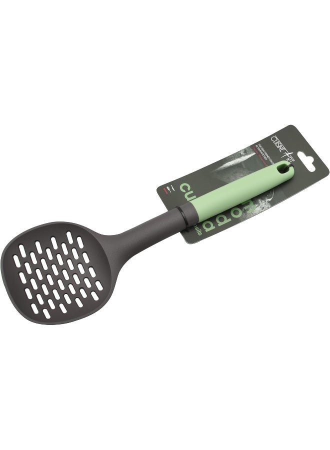 Cuisine Art Pp Handle Nylon Skimmer With Hanging Hole, Pesto Green, 32.8Cm  - Image 1