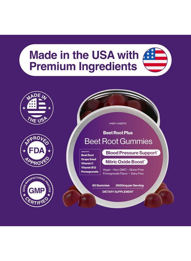 HABIT + HABITAT جيلي جذر الشمندر بلس - يعزز تدفق الدم، الأداء الهوائي، والرفاهية الجنسية - مكمل جيلي نباتي خالي من الغلوتين لدورة دموية صحية - نكهة الرمان الطبيعية - Image 5