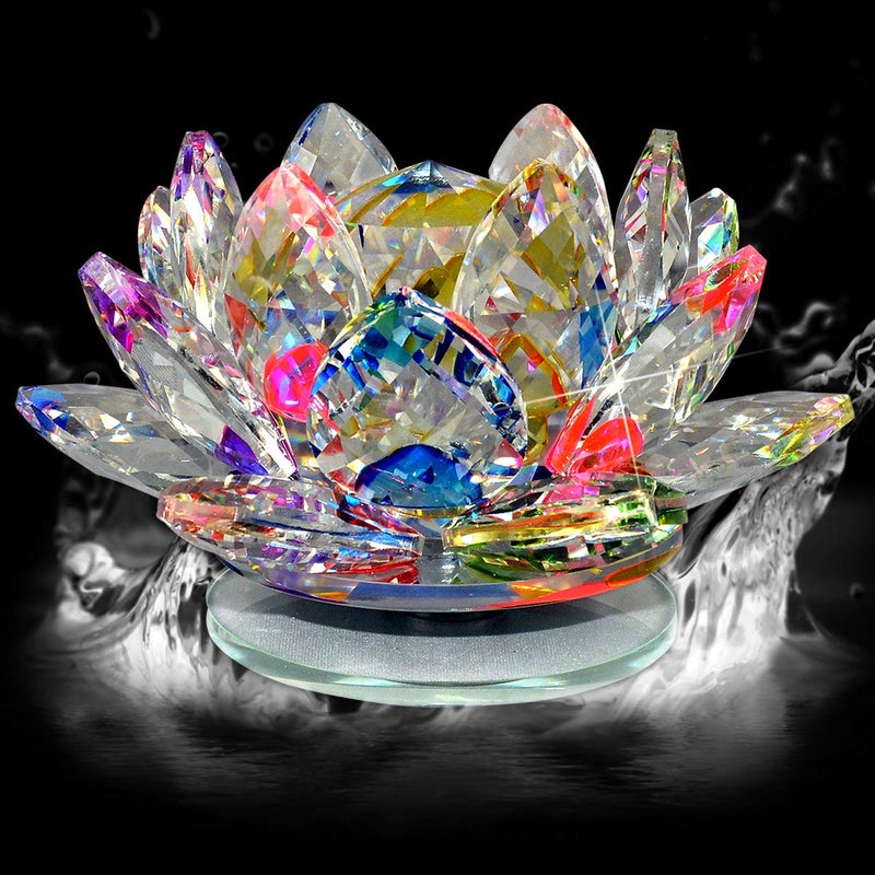 Reiki Crystal Products Reiki Crystal Products VastuFeng Shui Transparent Crystal Lotus for Positive Energy A Gift Item for Good Luck Prosperity Color Multi 50mm - Image 4