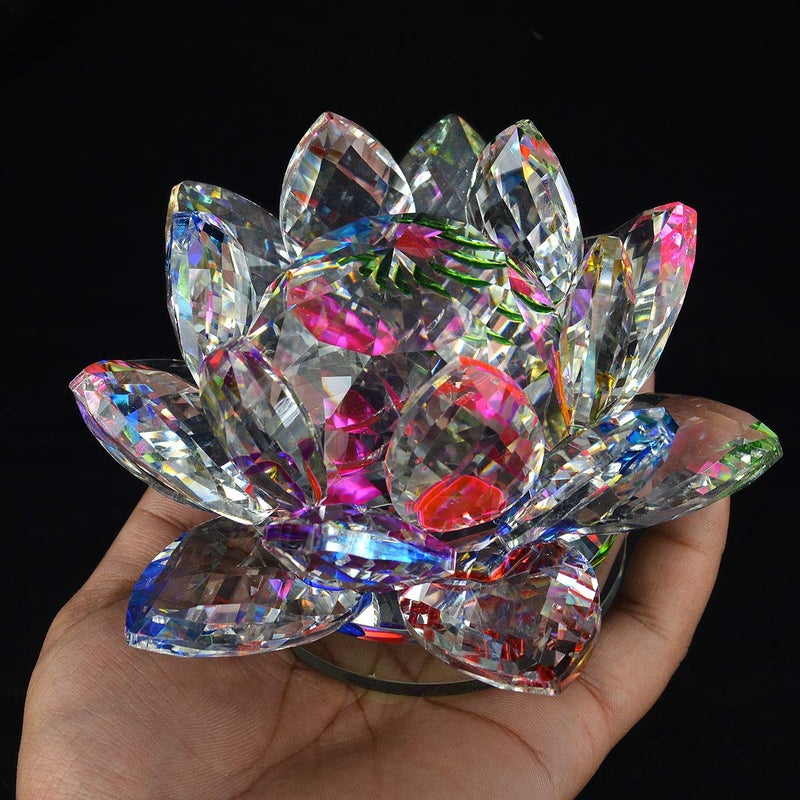 Reiki Crystal Products Reiki Crystal Products VastuFeng Shui Transparent Crystal Lotus for Positive Energy A Gift Item for Good Luck Prosperity Color Multi 50mm - Image 3