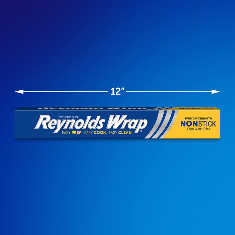 Reynolds Wrap Non Stick Aluminum Foil, Nonstick Aluminum Foil Roll, Prevents Food Sticking and Messy Cleanup, Great for Covering Casseroles and leftovers, 43.33 Yards x 12 Inches, 130 Sq.Ft. - Image 2