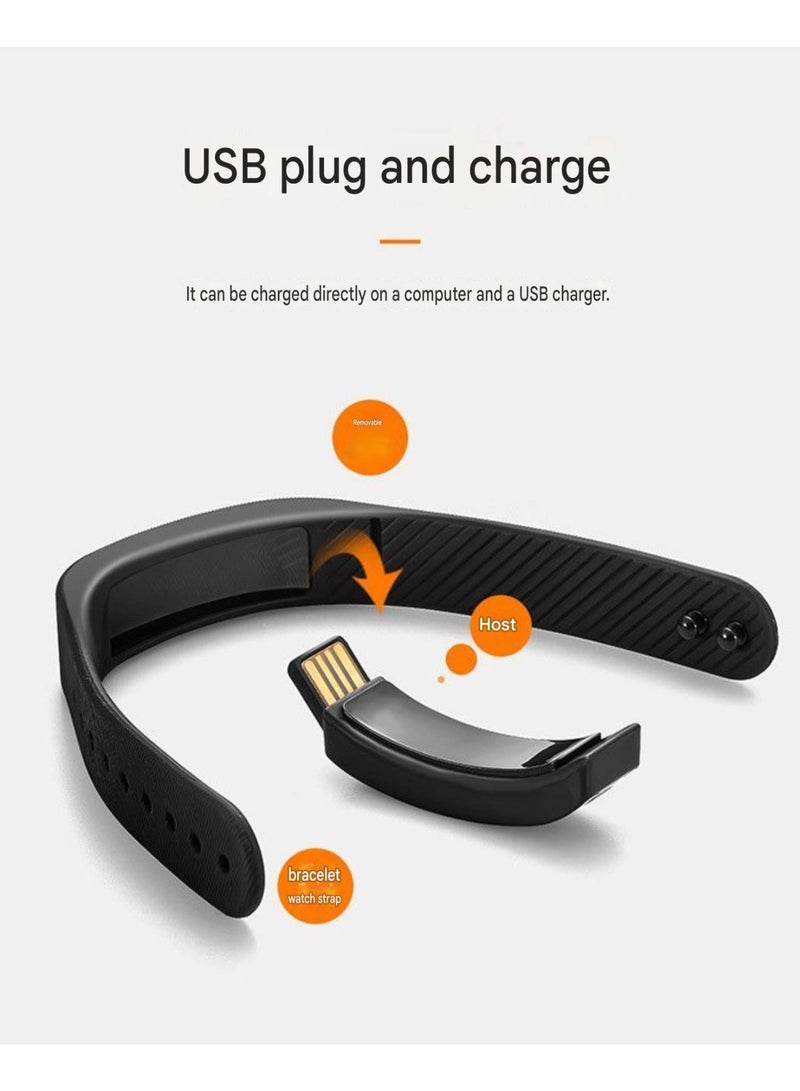 Digital Wristwatch with Large Time Display & Fitness Tracker – 40-Day Battery Life – USB Direct Charge – Vibration Alarm – Steps, Calories & Sleep Monitor - Black - Image 5