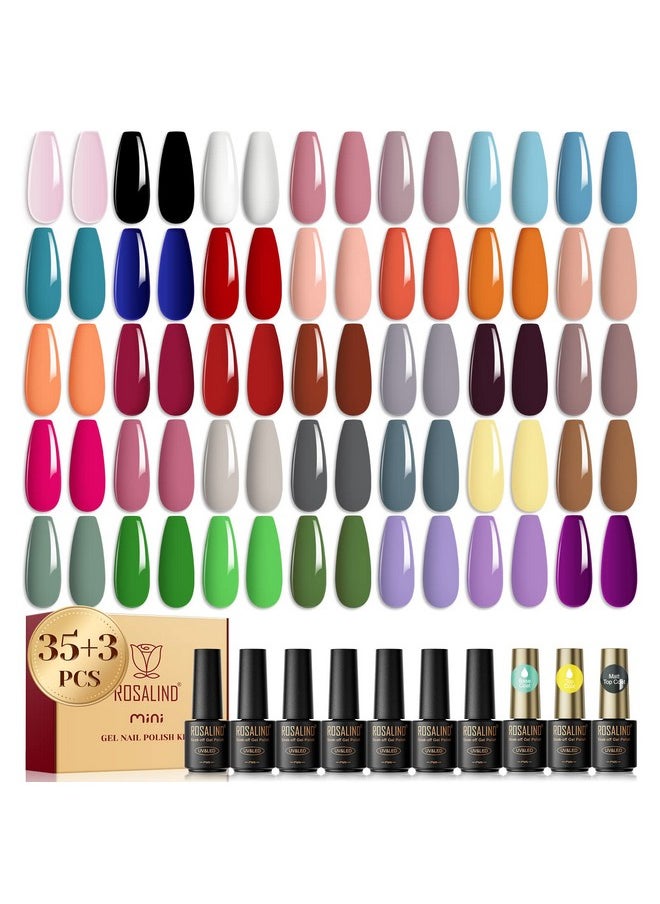 Rosalind - 38Pcs Gel Nail Polish Set 35 Colors Gel Polish Set With Base Coat And Glossy & Matte Gel Top Coat Gel Nail Polish Starter Set Pink Red Green Blue Gel Nail Art Gifts For Women - Image 1