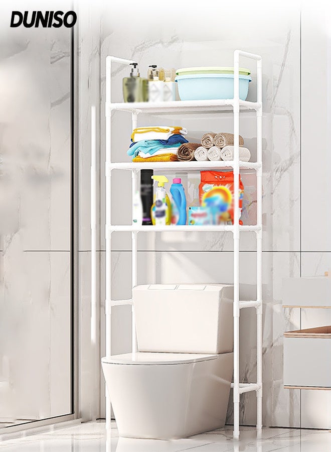 DUNISO 3-Tier Toilet Storage Rack , Multipurpose Bathroom Storage Shelf ,High Capacity,Space Saver, Freestanding Storage Shelf , Suitable for Bathroom, Laundry, Restroom - Image 1