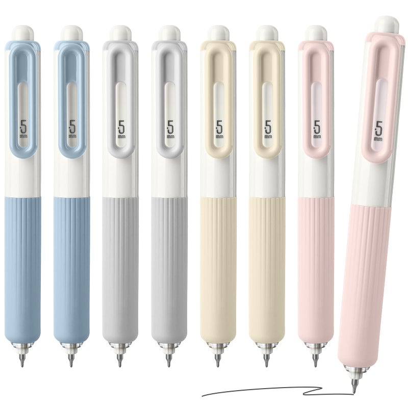 Temiary 8 Pcs Gel Ink Pens, Aesthetic Retractable 0.5 mm Fine Point Gel Roller Pen, Black Ink Smooth Writing Aesthetic Pens for Writing Journaling (Morandi) - Image 1