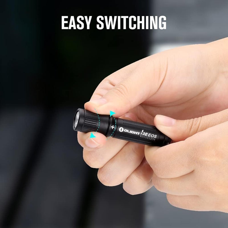OLIGHT i3E EOS PMMA TIR Lens AAA EDC Flashlight 90 Lumens Compact Keychain Flash Light for Night, Camping (Black) - Image 3