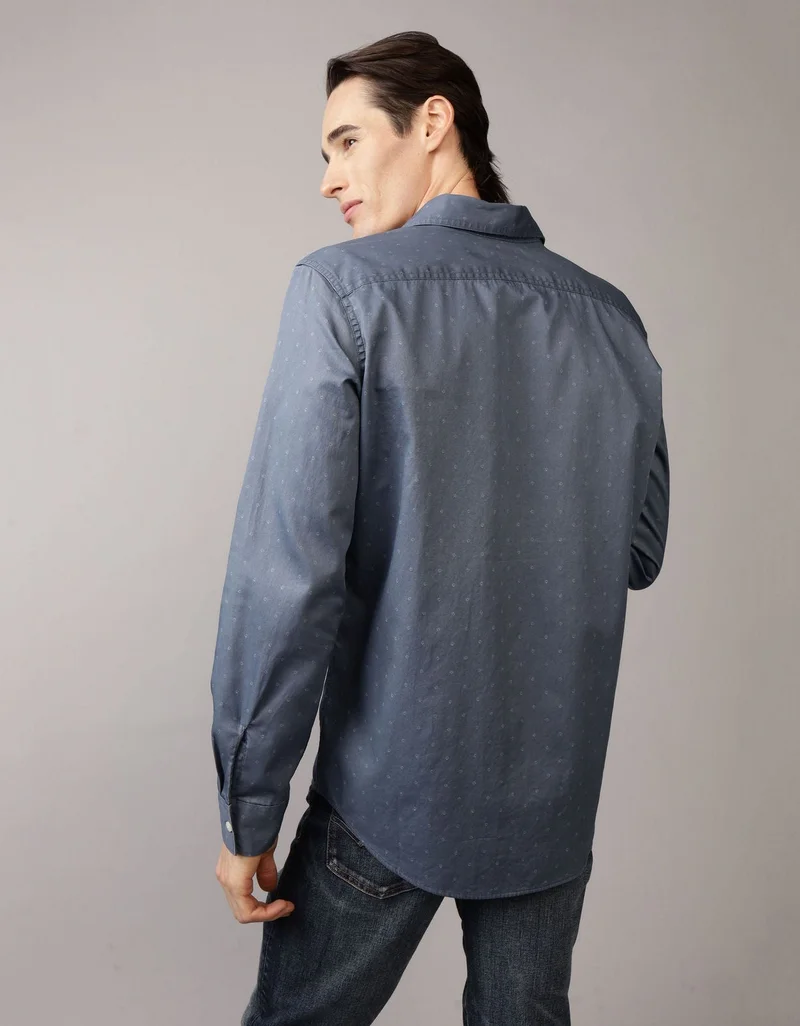 امريكان ايجل قميص بأزرار إيفريداي بقصة ضيقة ونمط مربعات متداخلة