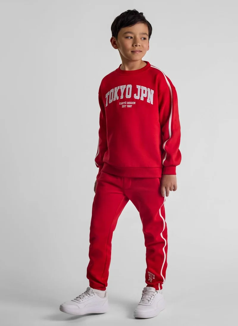 MINOTI Teen Boys Tracksuit Set with Tokyo Print and Side Tape