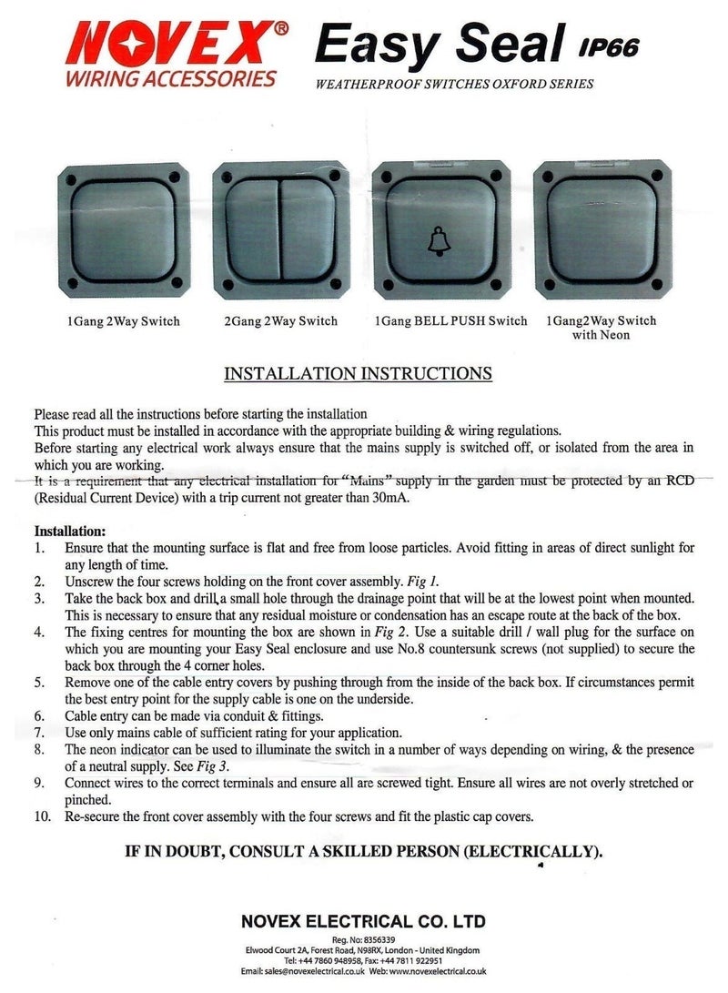 NOVEX NV017WPO Oxford Series Weatherproof Switch – Durable, Outdoor-Rated, Water-Resistant Electrical Switch - Image 2