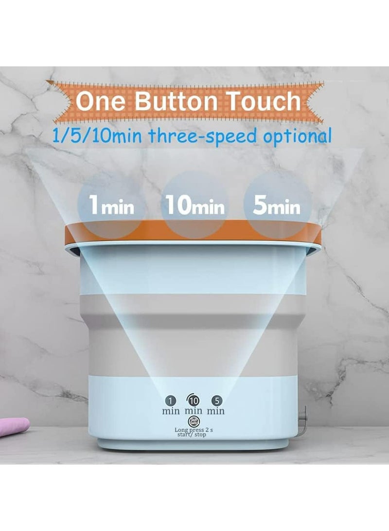 Arabest Mini Foldable Washing Machine for Baby Clothes, Underwear or Small Items, Foldable Portable Turbine Washer with Drain Basket for Apartment Dorm, Camping, Travelling, Gift for Friend or Family - Image 5