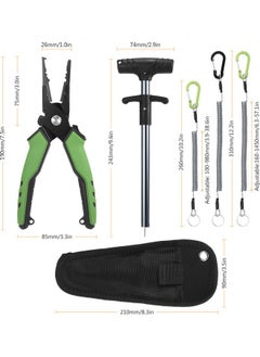 NIBEMINENT 5-Piece Multifunctional Fishing Pliers Hook Remover Anti-lost Lanyard Kit  - Image 3