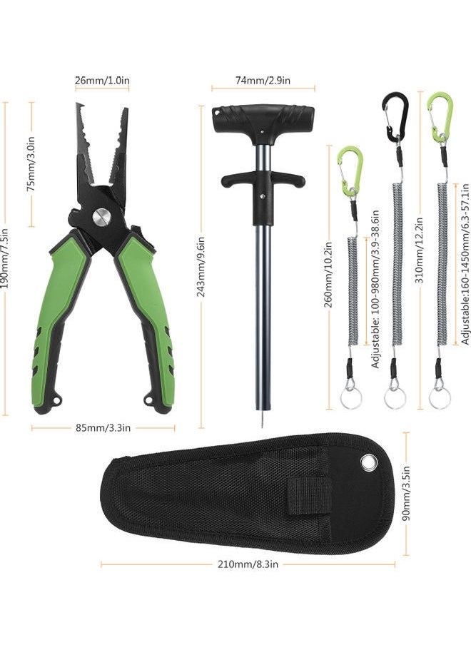NIBEMINENT 5-Piece Multifunctional Fishing Pliers Hook Remover Anti-lost Lanyard Kit  - Image 3