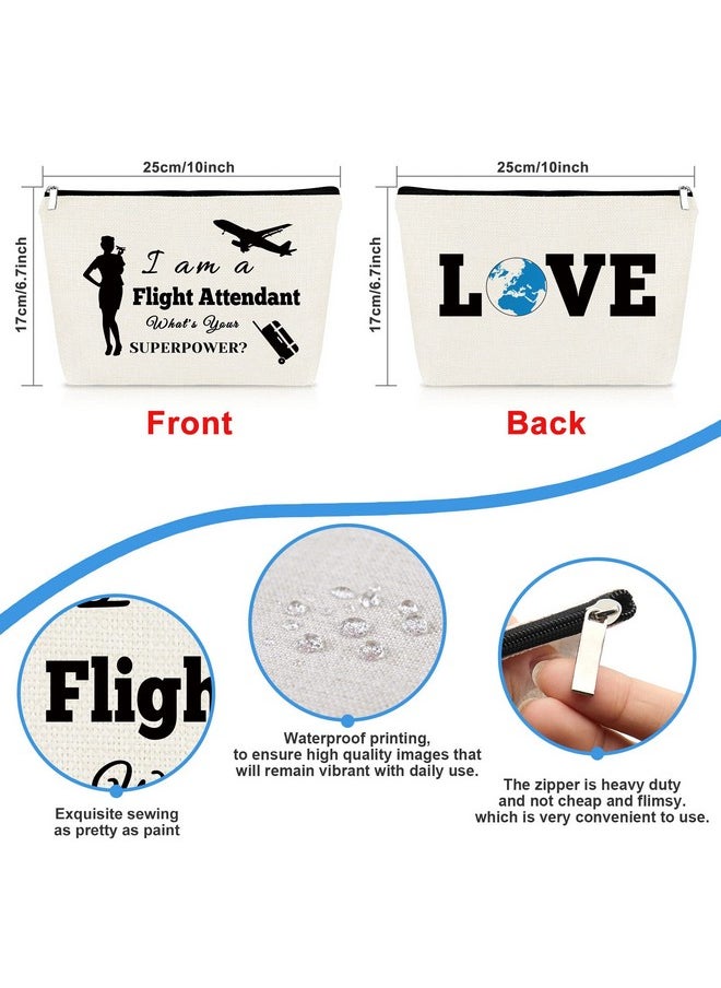 Mikela Flight Attendant Gifts Makeup Bags Traveling Gift For Women Pilot Travel Cosmetic Bag Flight School Graduation Gift Birthday Gift For Flight Attendant Stewardess Travel Toiletry Bag Pouch  - Image 2