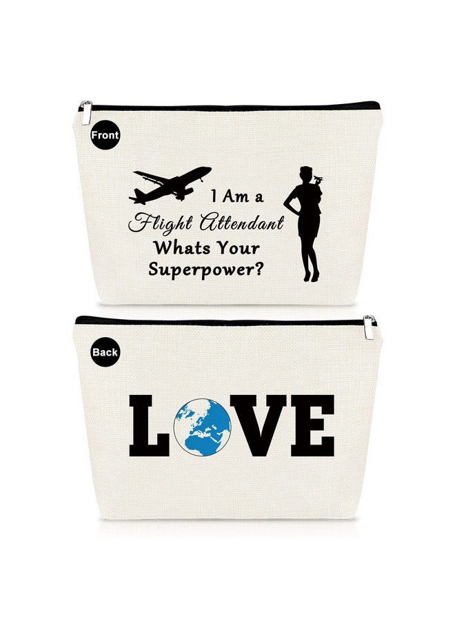 Mikela Flight Attendant Gifts Makeup Bags Traveling Gift For Women Pilot Travel Cosmetic Bag Flight School Graduation Gift Birthday Gift For Flight Attendant Stewardess Travel Toiletry Bag Pouch  - Image 1
