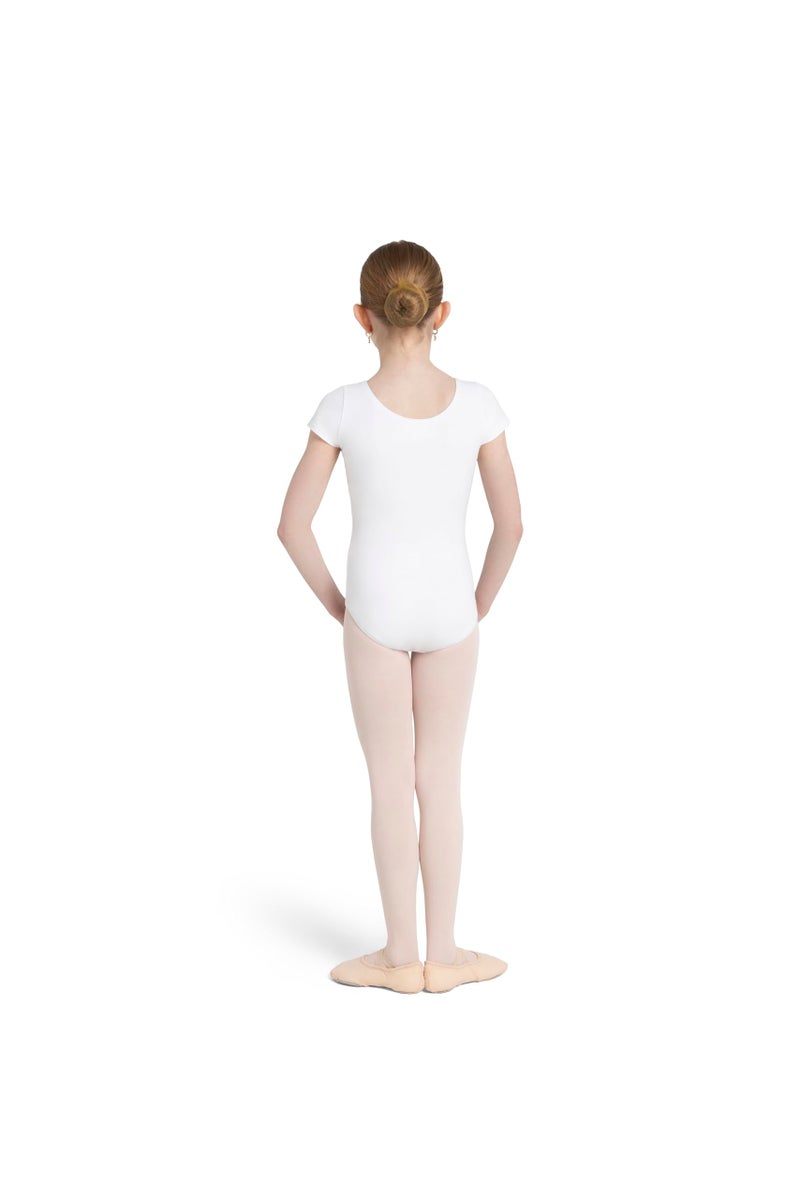 Capezio Little Girls' Classic Short Sleeve Leotard,White,S (4-6) - Image 2