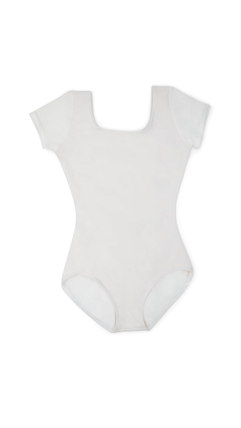 Capezio Little Girls' Classic Short Sleeve Leotard,White,S (4-6) - Image 1