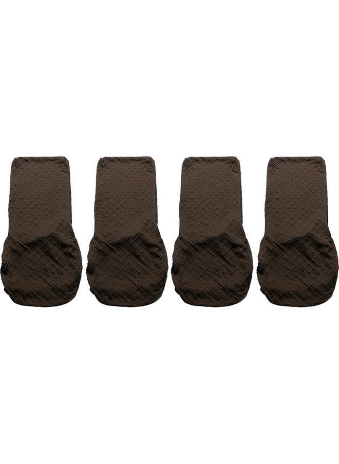 NIBEMINENT 4-Piece Dining Chair Covers Canvas brown 12.00x1.00x12.00cm  - Image 1