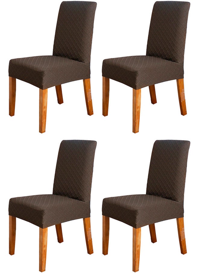 NIBEMINENT 4-Piece Dining Chair Covers Canvas brown 12.00x1.00x12.00cm  - Image 2