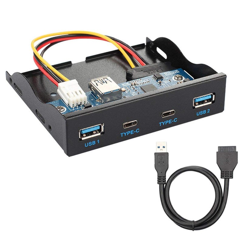 Chenyang USBC USB 30 HUB 4 Ports Front Panel to Motherboard 20Pin Connector Cable for 35 Floppy Bay - Image 2