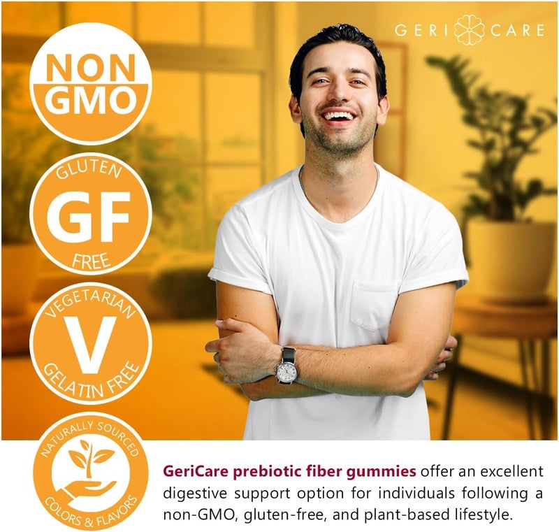 GeriCare Prebiotic Digestive Support Gummies  Berry Flavor 72 Count PlantBased Fiber for Gut Health  Regularity NonGMO GlutenFree Vegan Fiber Supplement to Supports Regular Digestion - Image 4