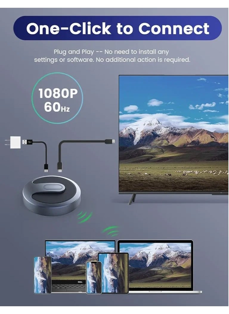 OTTAL - Adapter - Plug & Play Portable Wireless Adapter for Streaming Video & Audio to HDTV, Projector, Monitor from Laptop, PC, Smartphone - Image 1