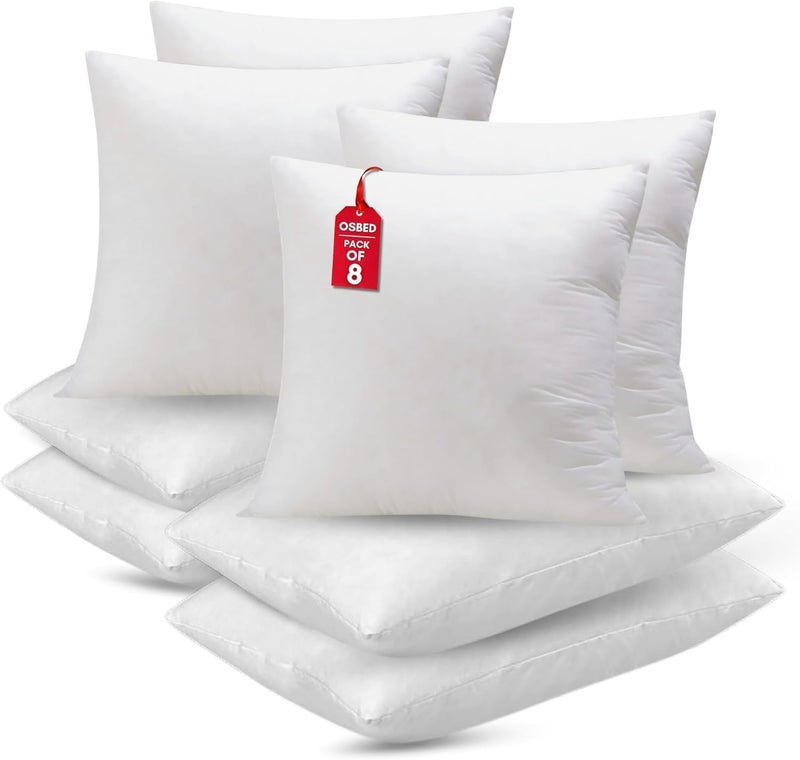 OSBED Soft Cushion Inserts for Home Decor, Chair Cushions & Throw Pillow Inserts - Pack of 8 (70 x 70 cm)
