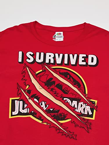 Jurassic Park Men's I Survived T-Shirt, Red, XX-Large - Image 2