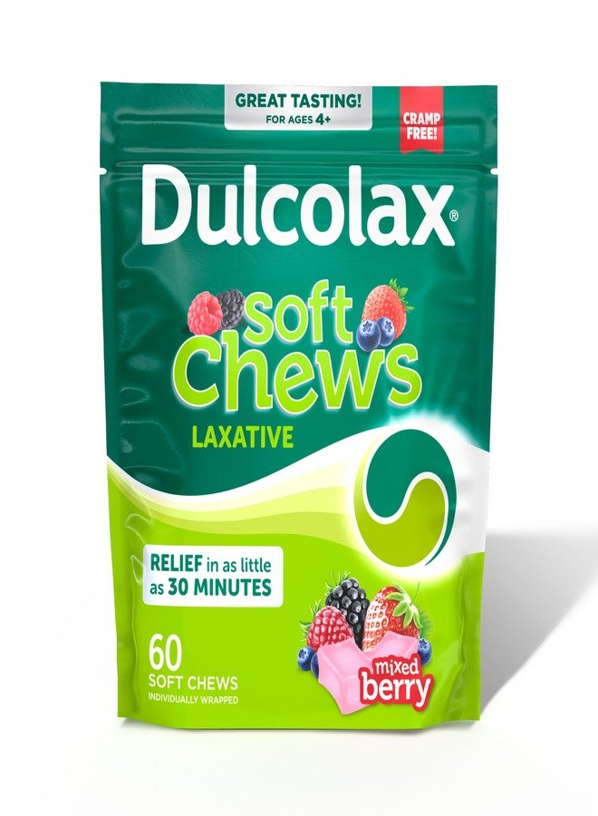 Dulcolax Saline Laxative Soft Chews, Gentle Constipation Relief, Mixed Berry Flavor, Magnesium Hydroxide 1200 mg, 60 Count - Image 1